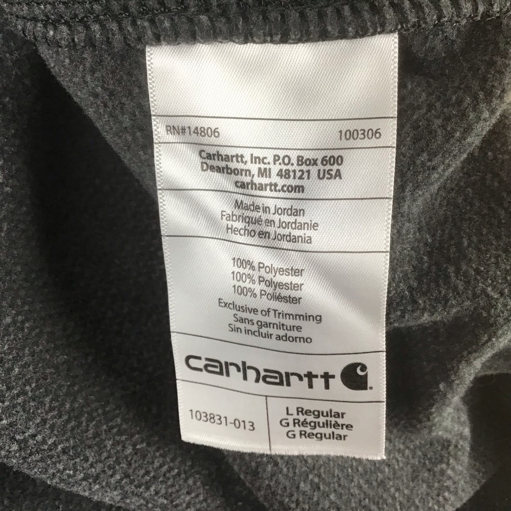 Carhartt Dalton Half Zip Fleece Mens Large Gray 103831-013 Outdoor - Picture 6 of 9
